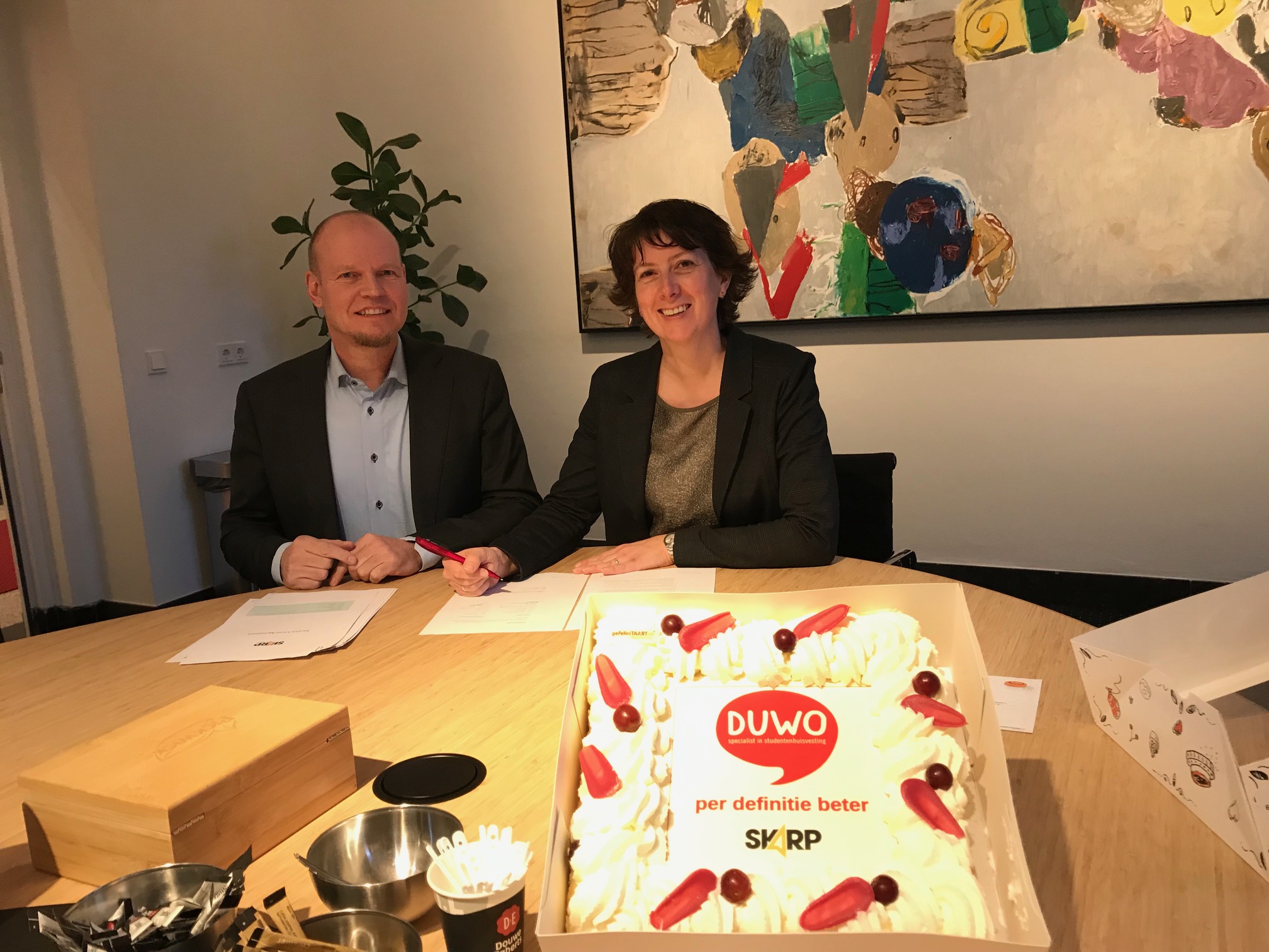 Linda Beeksma (DUWO) en Richard van der Zee (SKARP)